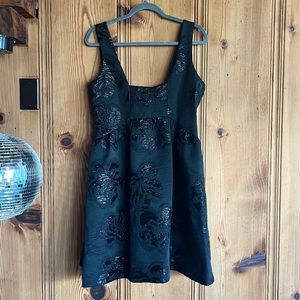Anthropologie Jacquard Little Black Dress - Perfect For Dates and Dancing